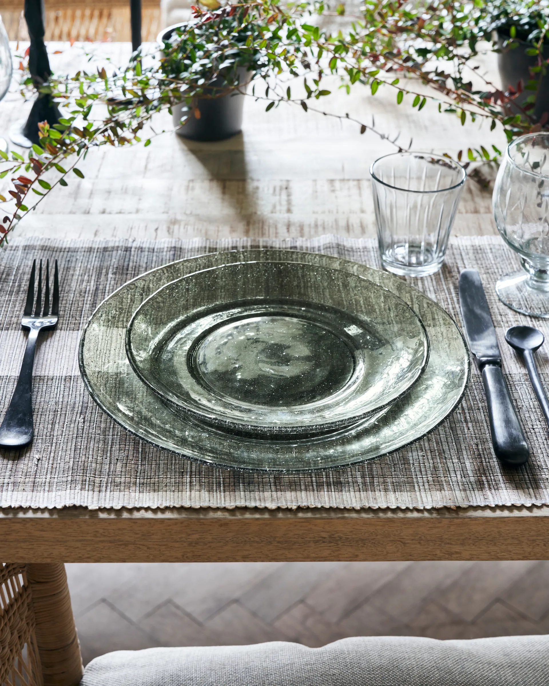 Rain bordje Ø21 cm 2-pack, Groen House Doctor