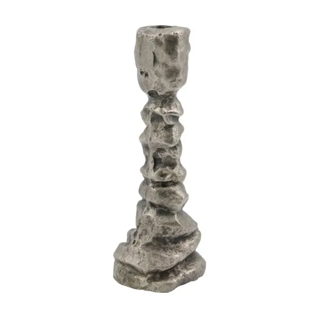 Raku kandelaar antiek zilver, 20 cm House Doctor