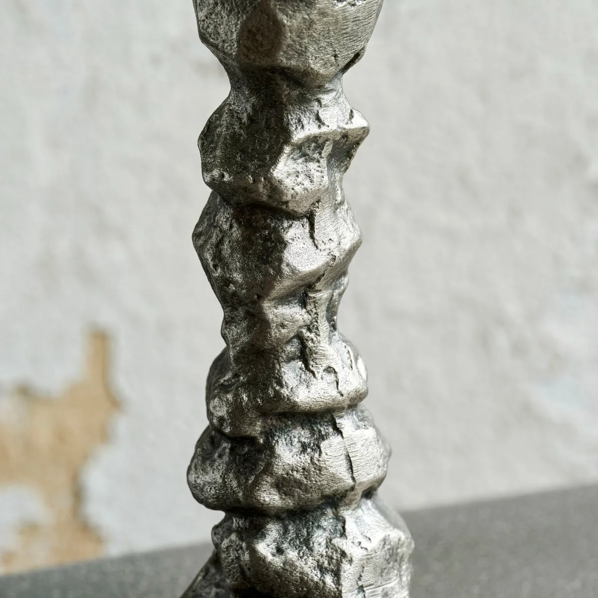 Raku kandelaar antiek zilver, 20 cm House Doctor