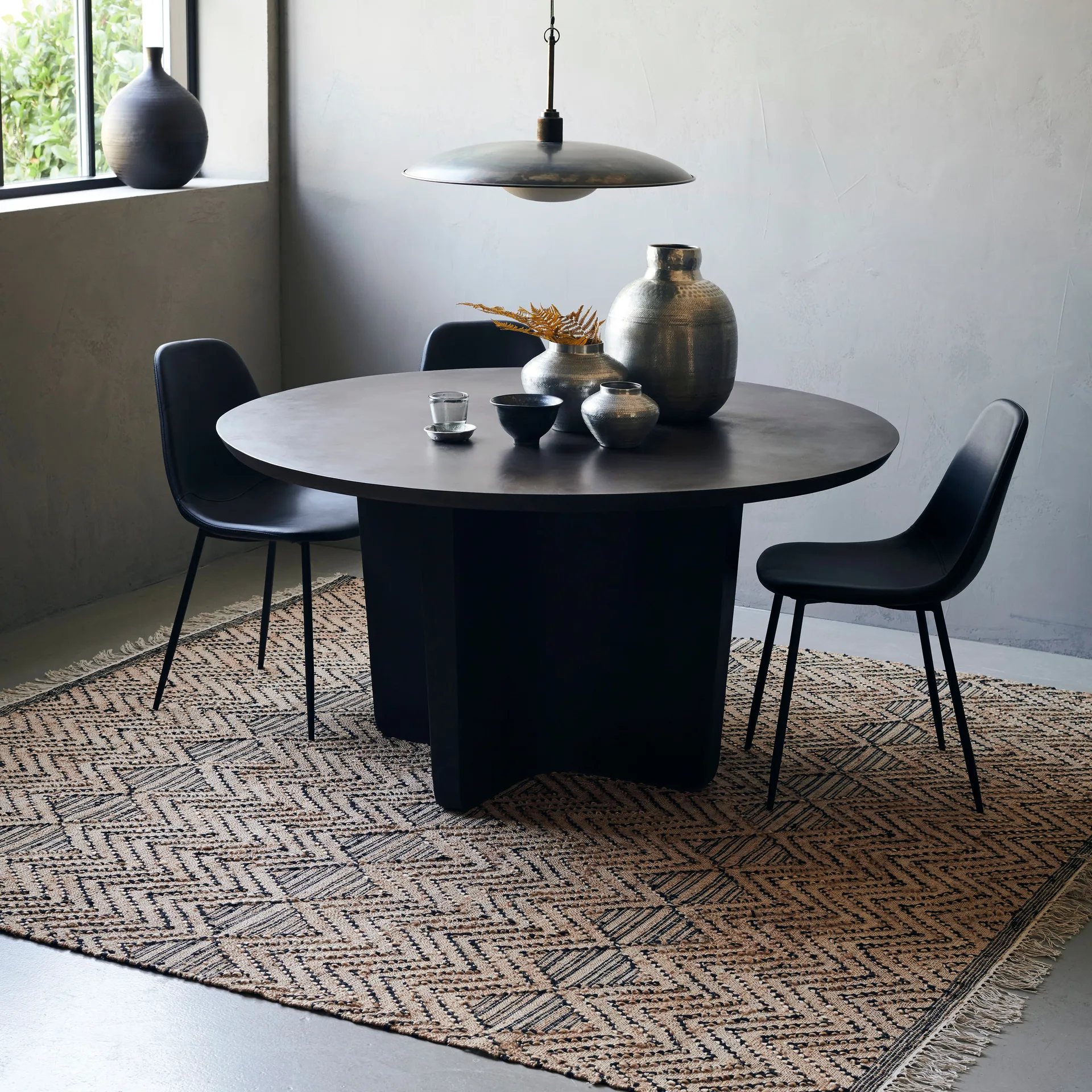 Ranjar vloerkleed 250x250 cm, Bruin House Doctor