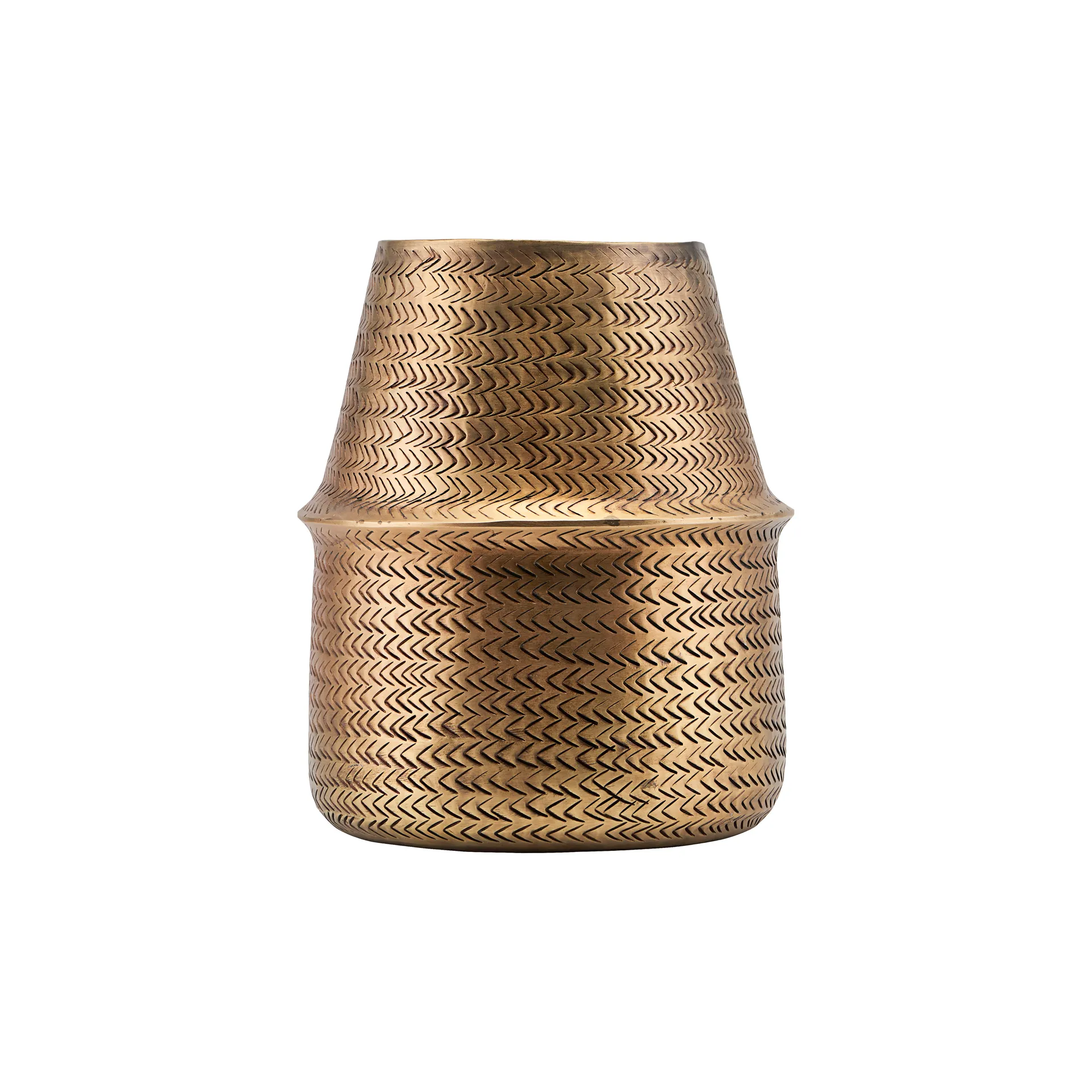 Rattan pot Ø19 cm, messing House Doctor