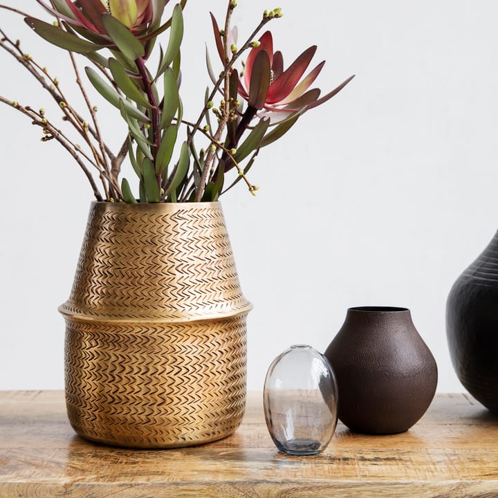 Rattan pot Ø19 cm, messing House Doctor