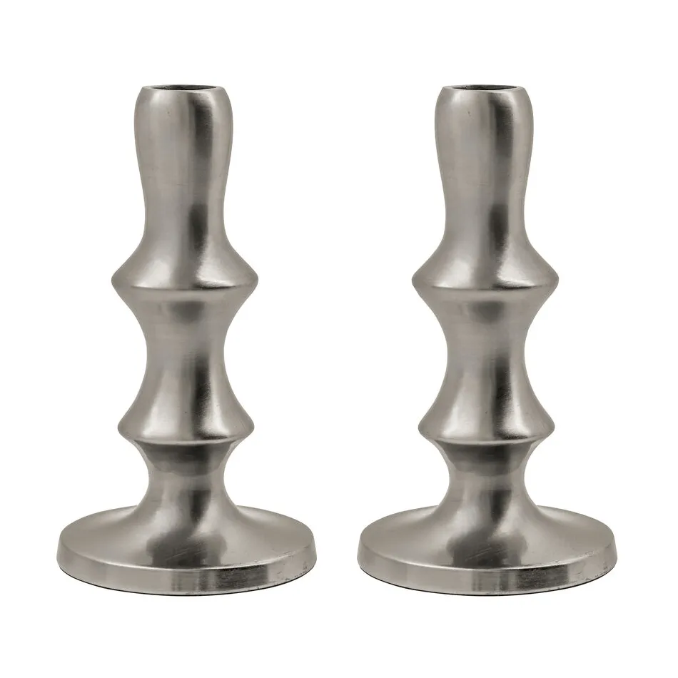 Reese kandelaar 2-pack, Silver finish House Doctor