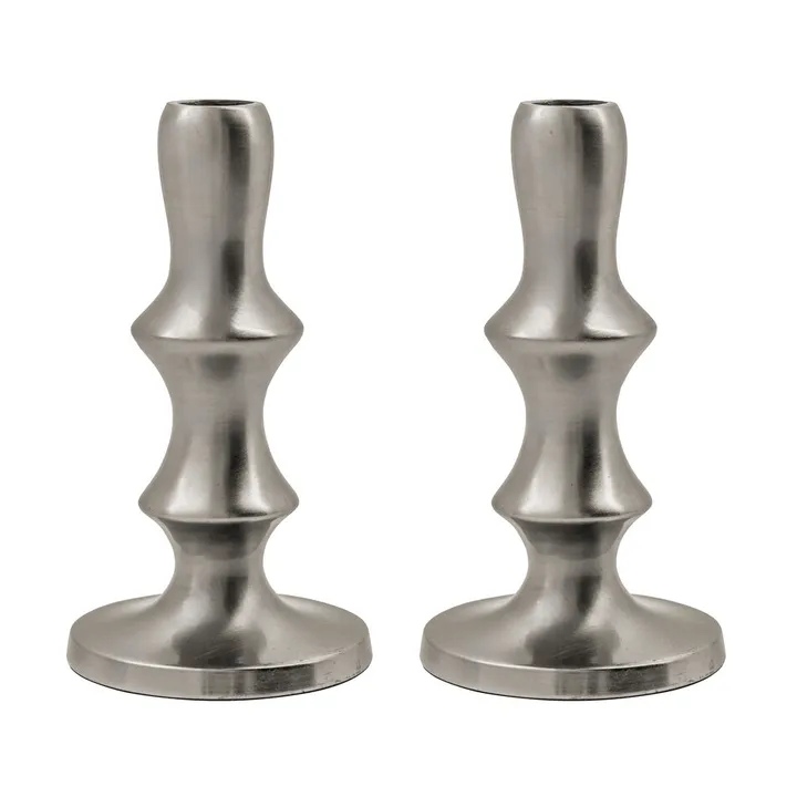 Reese kandelaar 2-pack - Silver finish - House Doctor