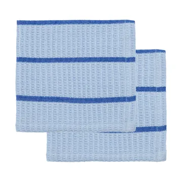 Rena vaatdoek - Lichtblauw-blauw, 30x30 cm, 2-pack - House Doctor