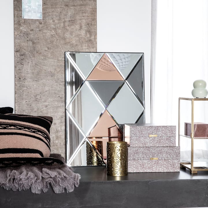 Rhomb spiegel 50x70 cm - Wit-grijs-roze - House Doctor