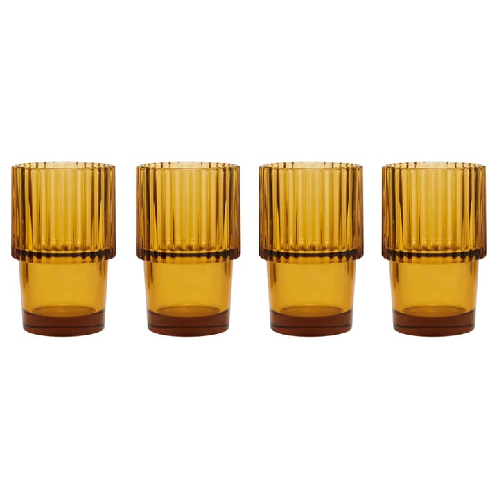 Rills drinkglas 4-pack - Amber - House Doctor