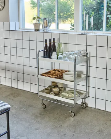 Roll serveerwagen - Offwhite-chroom - House Doctor