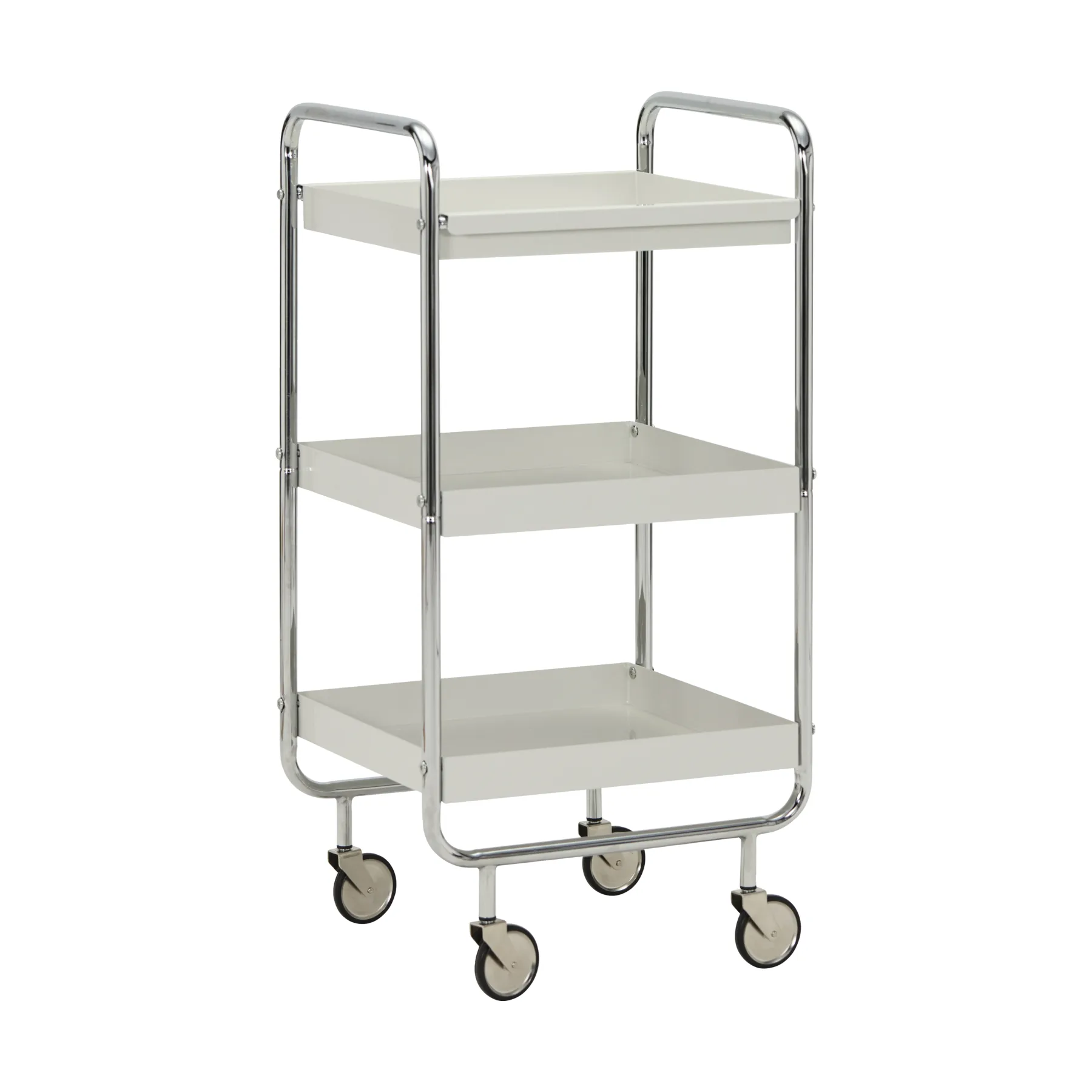 House Doctor Roll wagen met afneembaar dienblad Offwhite-chroom