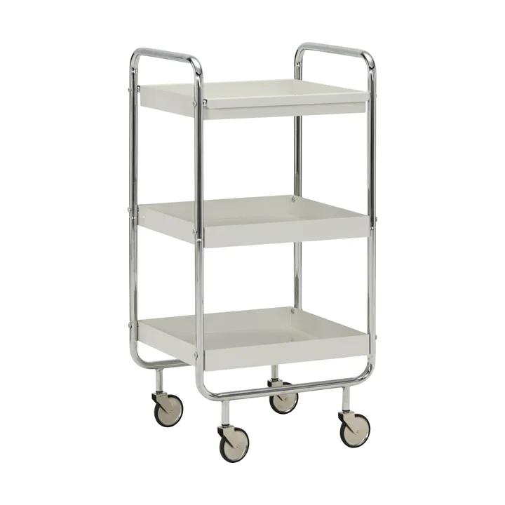 Roll wagen met afneembaar dienblad - Offwhite-chroom - House Doctor