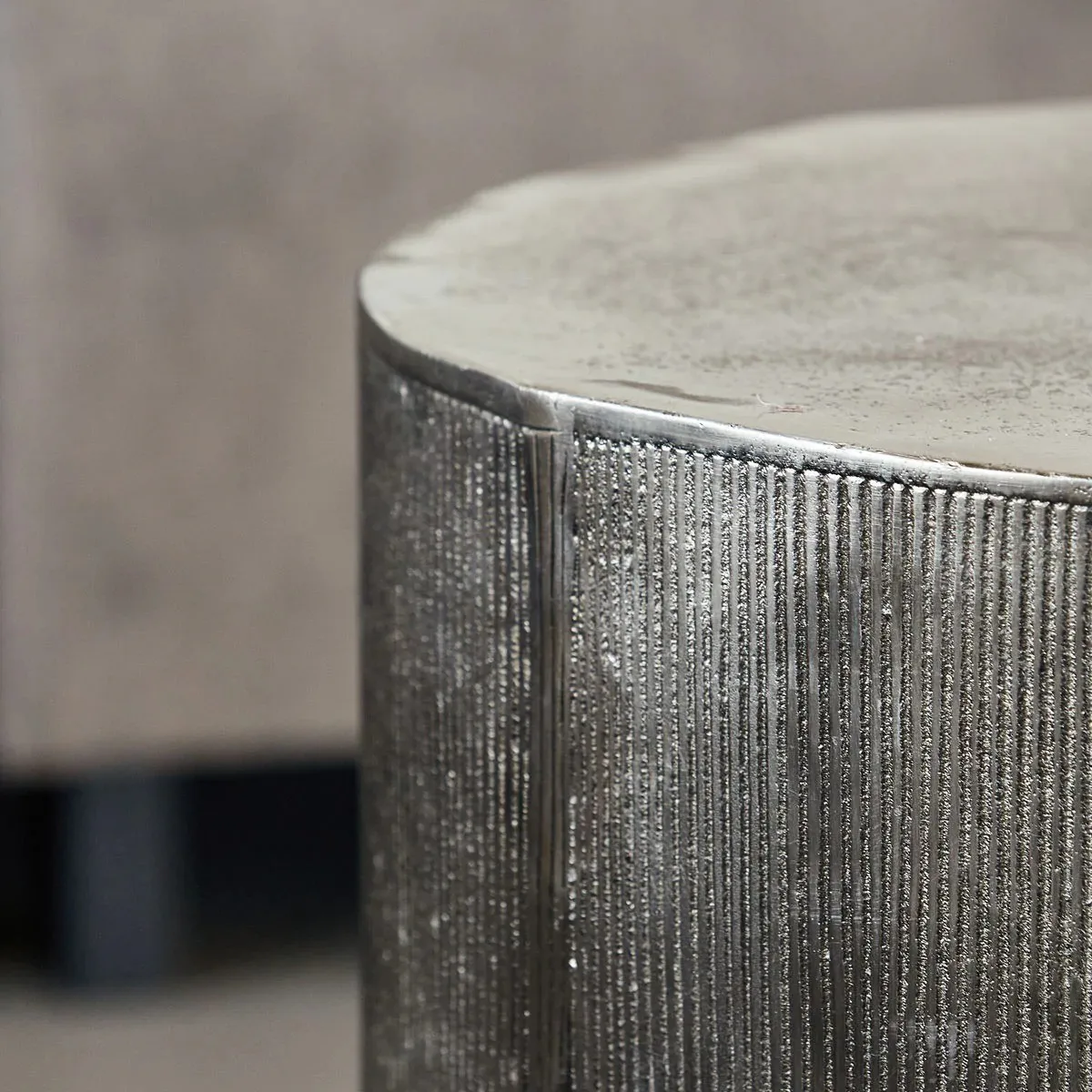 Rota salontafel 35 cm, Geborsteld zilver House Doctor