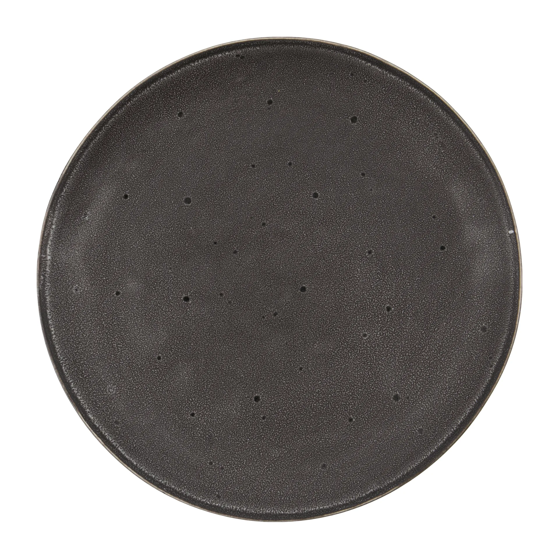 Rustic bordje Ø20 cm, Donkergrijs House Doctor