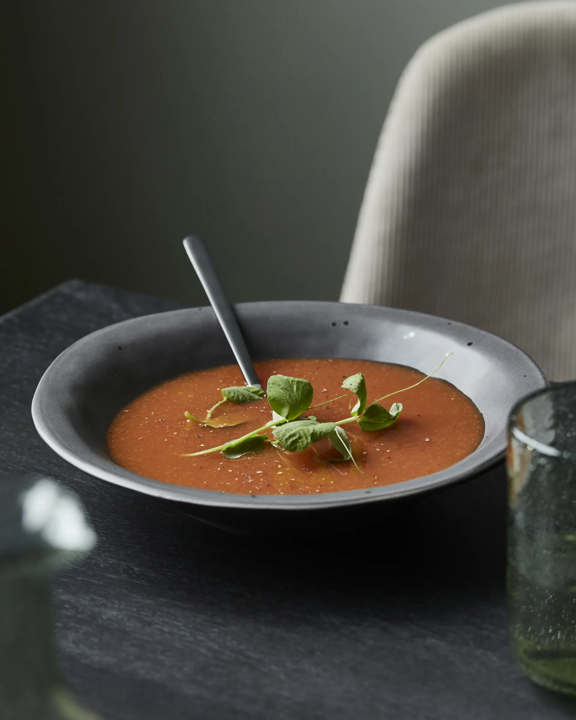 Rustic soepbord Ø25 cm, Donkergrijs House Doctor