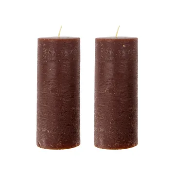 Rustic Wax blokkaars 15 cm 2-pack - Cognac - House Doctor