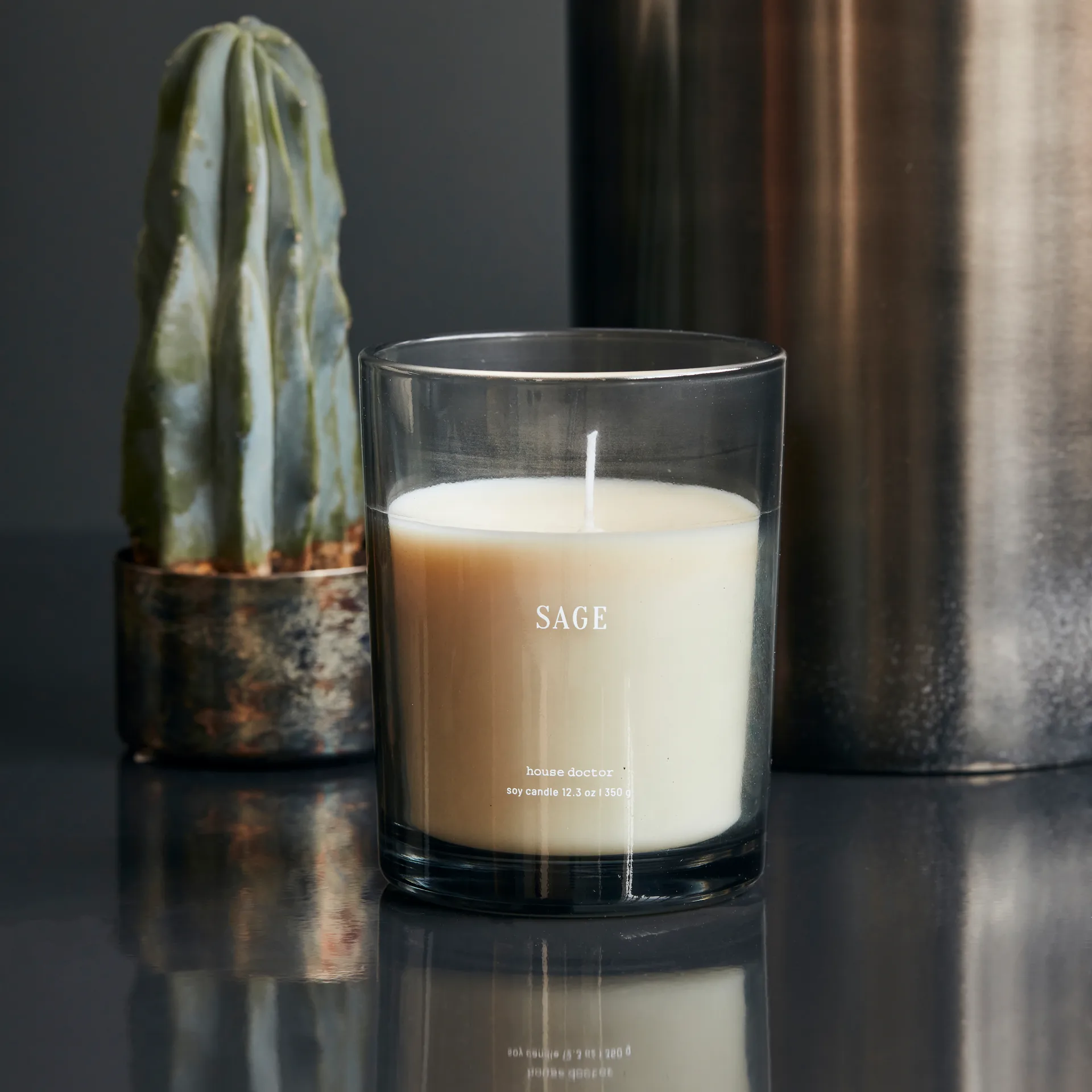 Sage geurkaars 50 uur, Blauw House Doctor