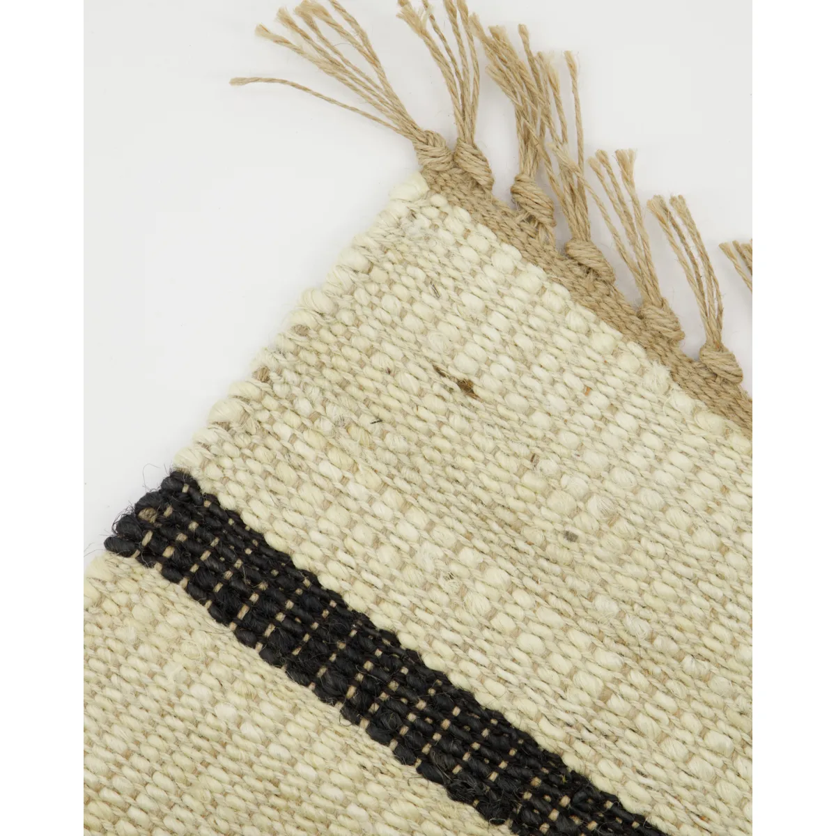 Sima vloerkleed 180x180 cm, Zwart-natuur House Doctor