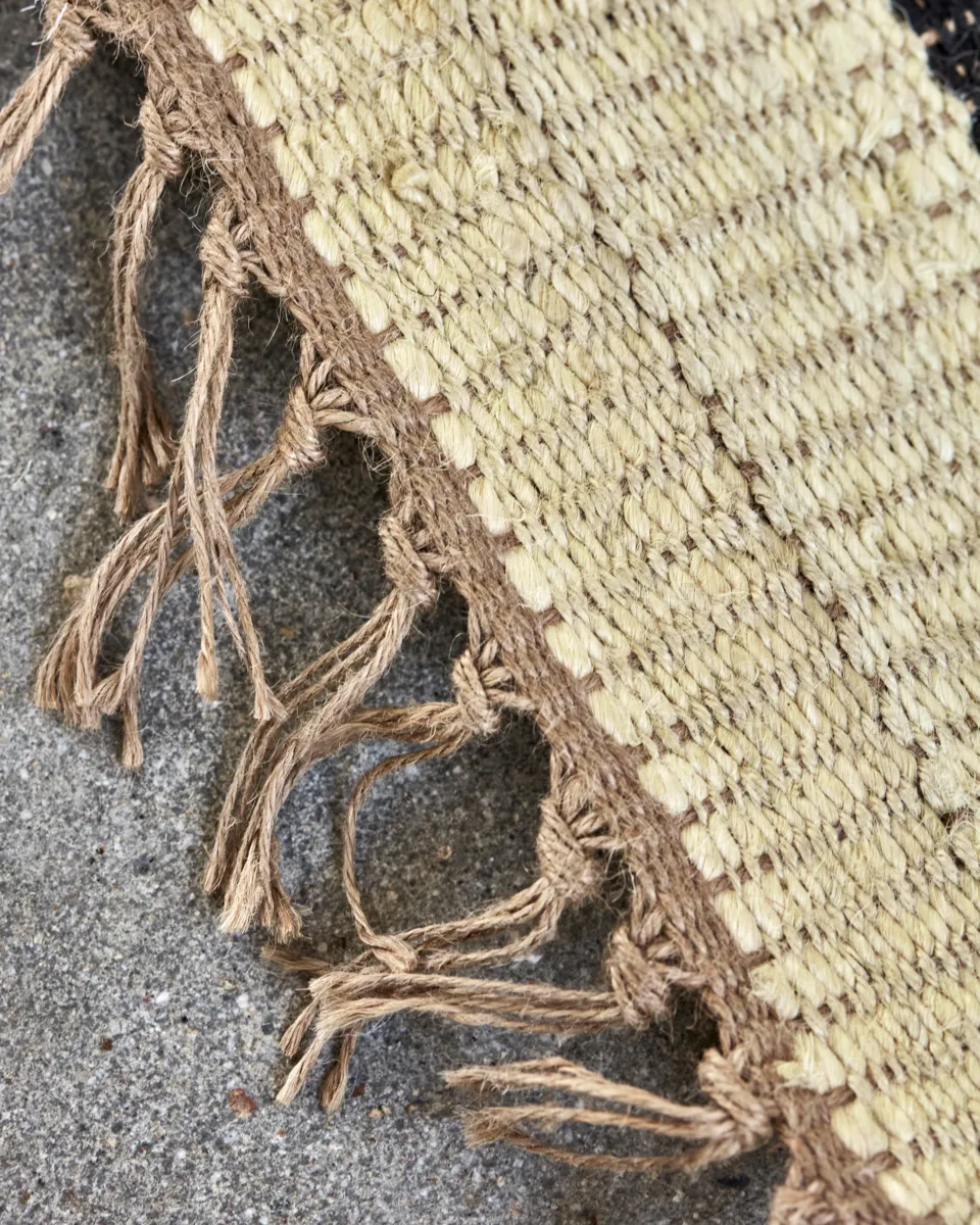 Sima vloerkleed 180x180 cm, Zwart-natuur House Doctor