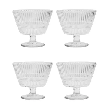 Slots dessertschaal 4-pack - Transparant - House Doctor