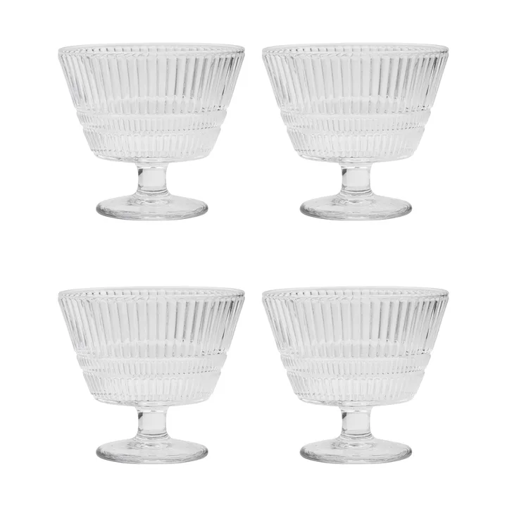Slots dessertschaal 4-pack - Transparant - House Doctor