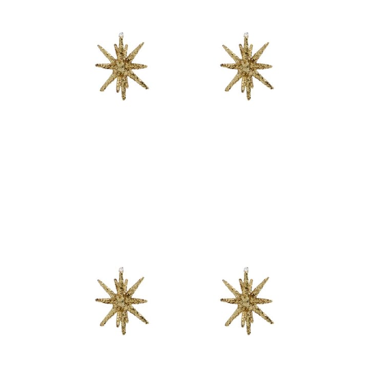 Spike kerstboomster Ø7,5 cm 4-pack - Bruin messingglitter - House Doctor