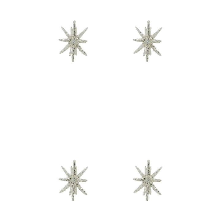 Spike kerstboomster Ø7,5 cm 4-pack - Zilver messing-glitter - House Doctor