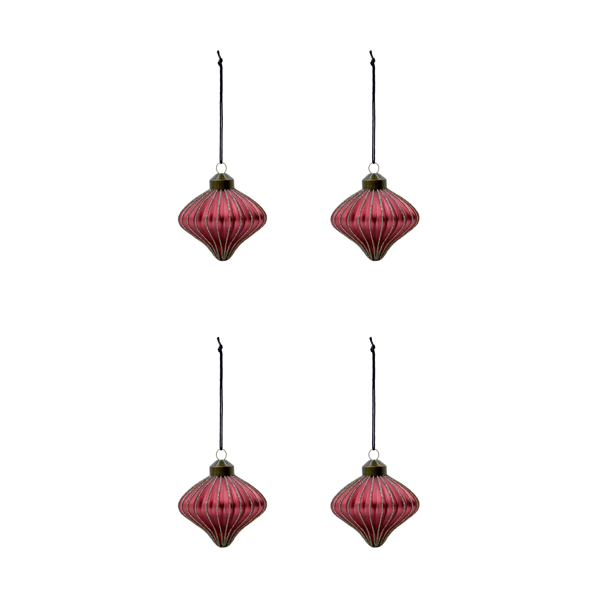 Spin kersthanger 4-pack, Vergrijsd rood House Doctor