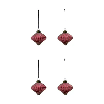 Spin kersthanger 4-pack - Vergrijsd rood - House Doctor
