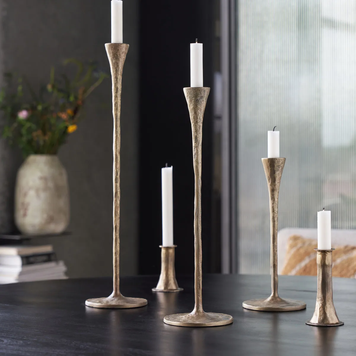 Stade kandelaar 42,5 cm, Antiek messing House Doctor