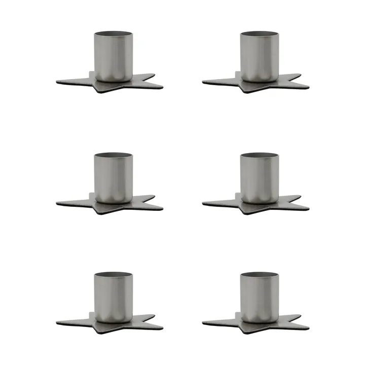 Stage kandelaar 6-pack - Zilver - House Doctor