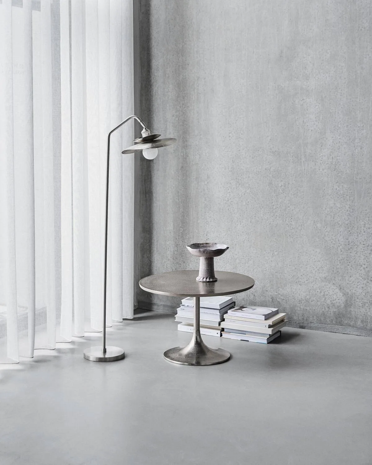 Stand vloerlamp, Geborsteld zilverkleurig, 129,5 cm House Doctor