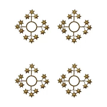Star kaarsenmanchet 4-pack - Goudkleurig - House Doctor