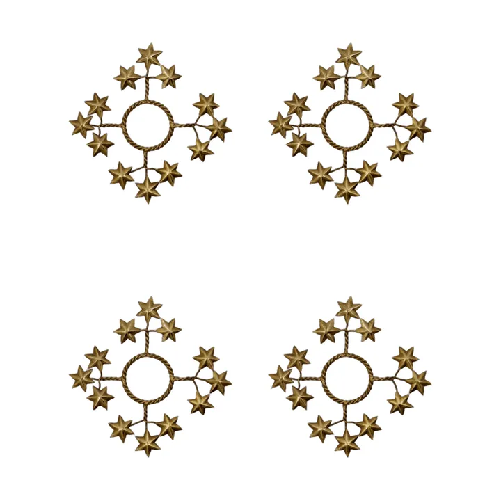 Star kaarsenmanchet 4-pack - Goudkleurig - House Doctor
