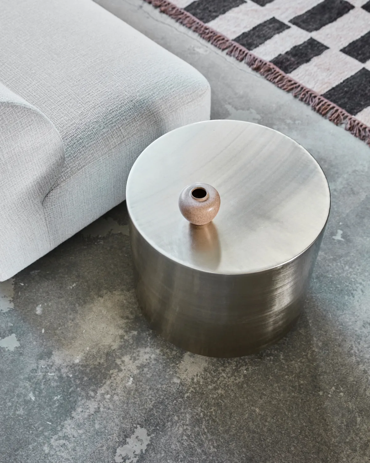 Step bijzettafel, Geborsteld zilverkleurig House Doctor