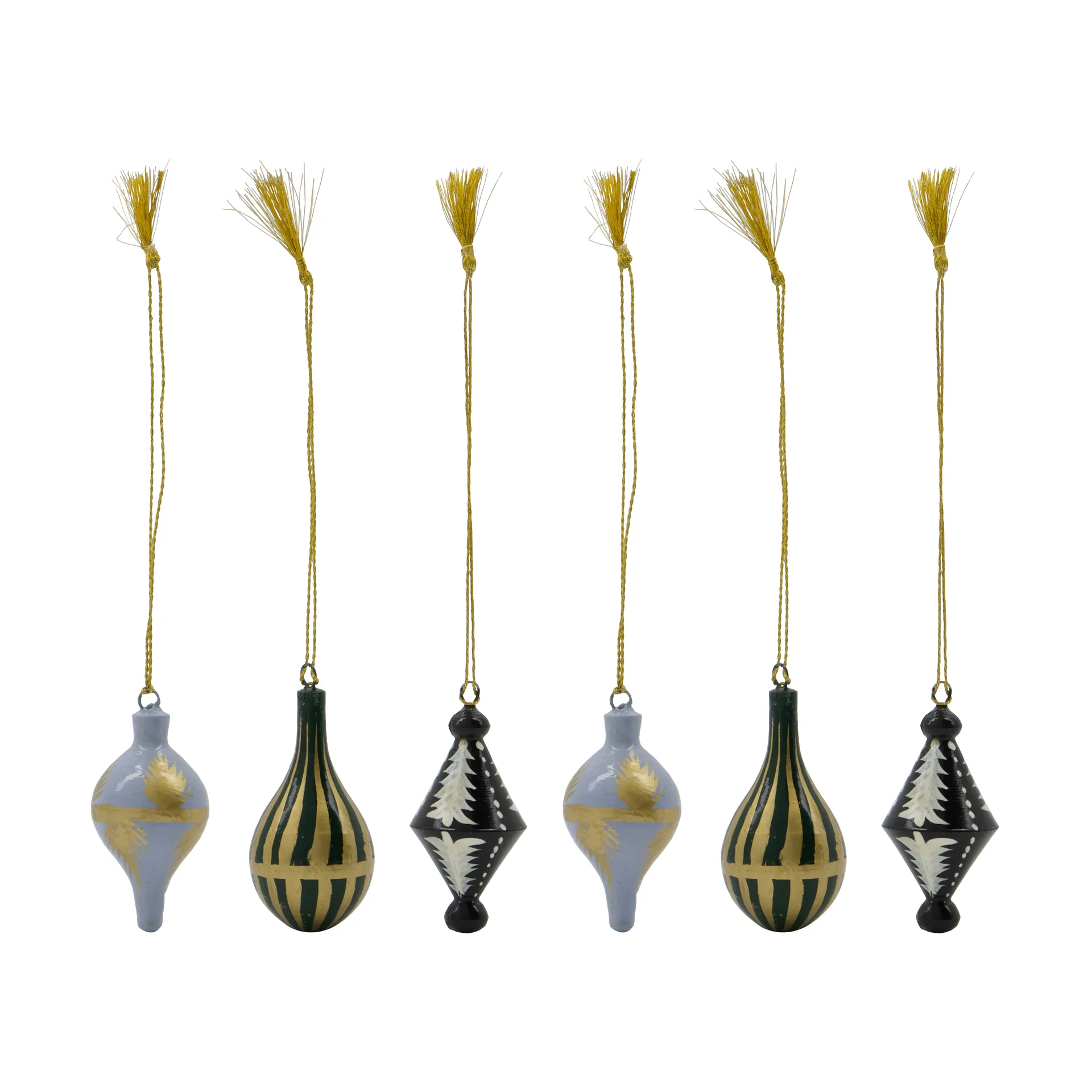 Stero kersthanger 6-delig, Zwart, wit, goud, blauw, groen House Doctor