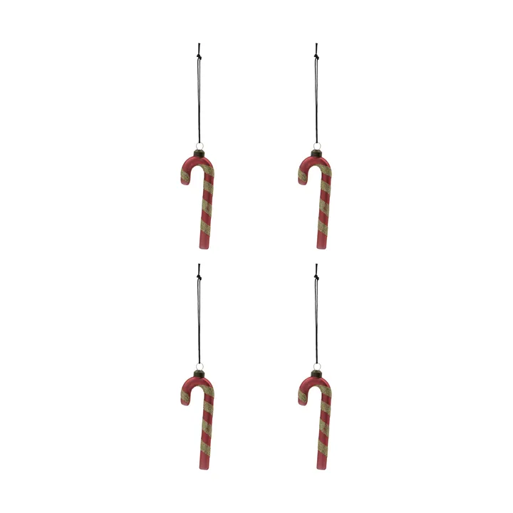 Stick kersthanger 4-pack - Vergrijsd rood - House Doctor