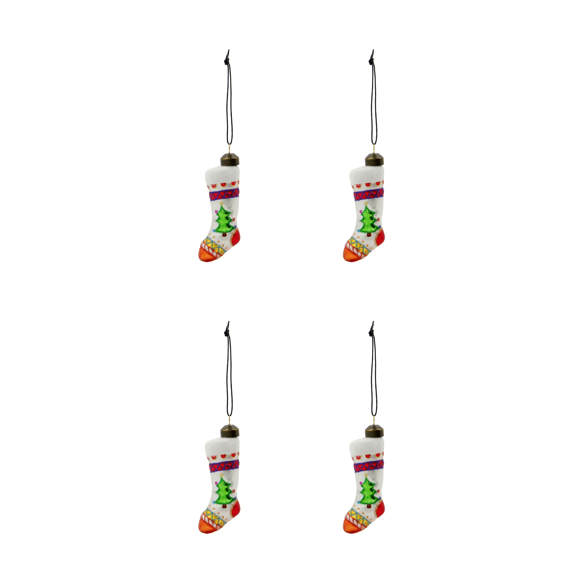 Stok kerstsok hanger 4-pack, Rood, wit House Doctor
