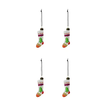Stok kerstsok hanger 4-pack - Rood, wit - House Doctor