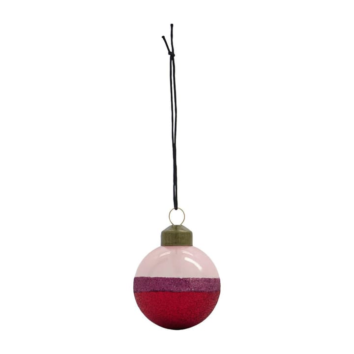 Stripe kerstbal Ø8 cm - Roze-rood - House Doctor