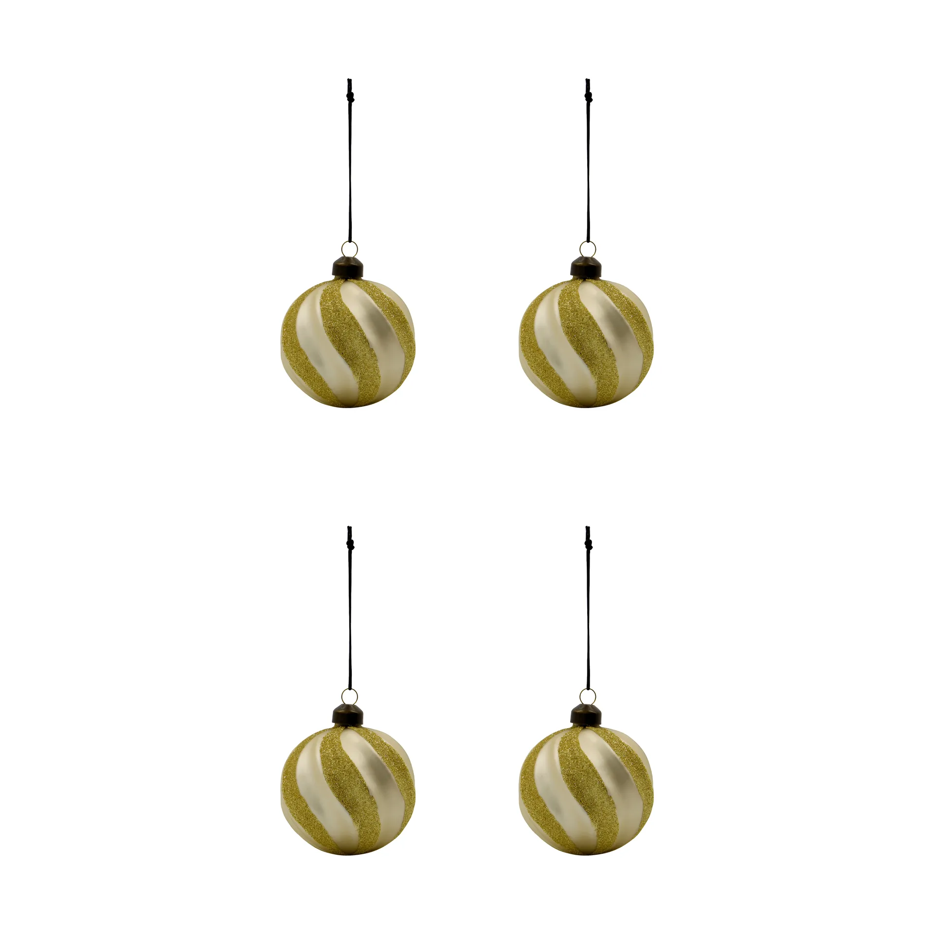 Swirl kerstbal 4-pack, Champagne-goud House Doctor