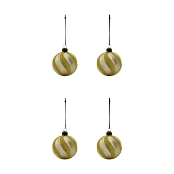 Swirl kerstbal 4-pack - Champagne-goud - House Doctor