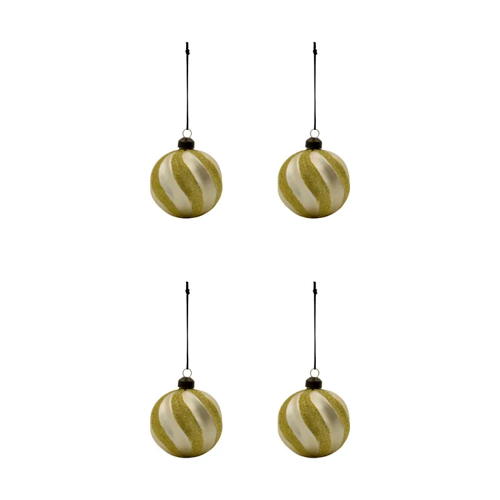 Swirl kerstbal 4-pack - Champagne-goud - House Doctor