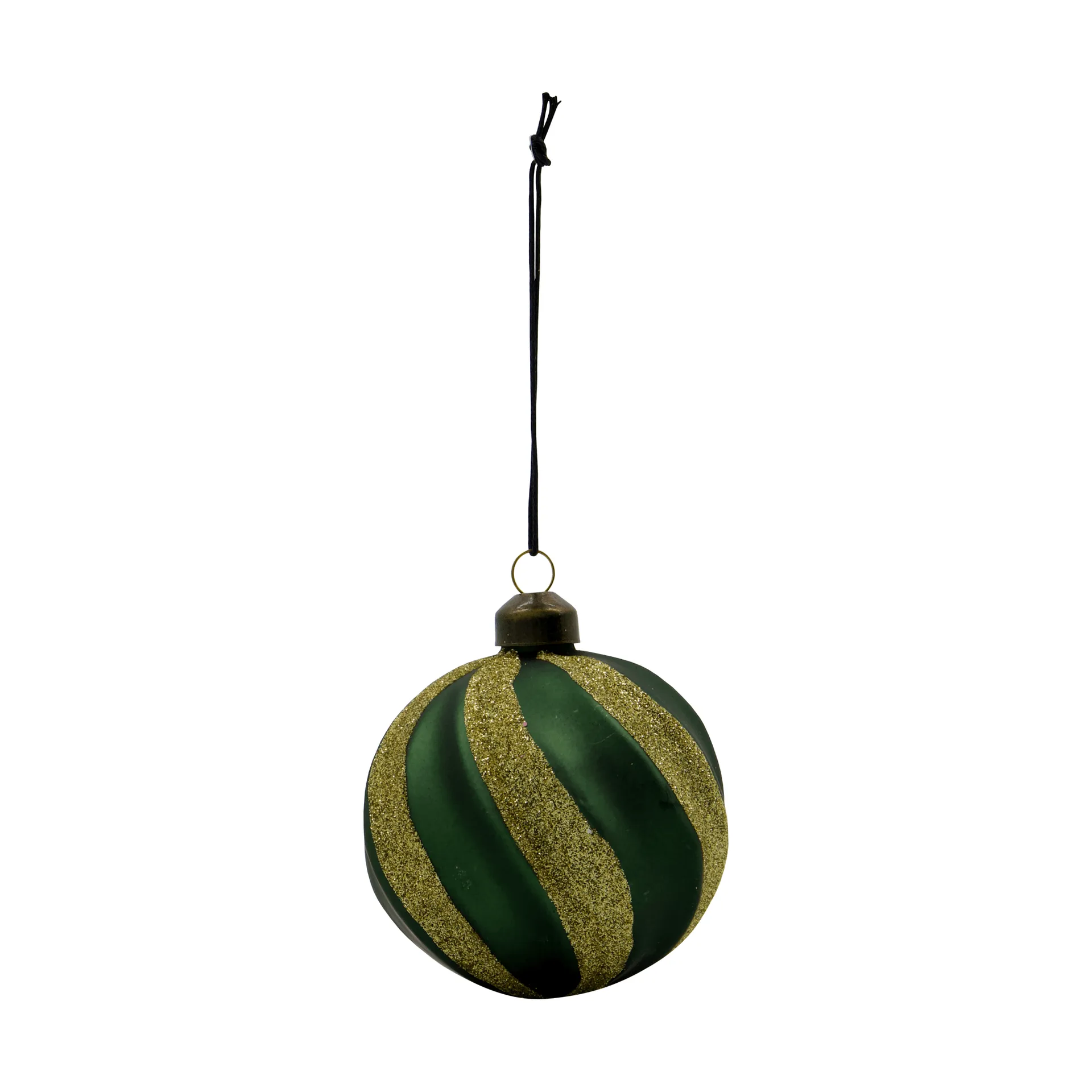 Swirl kerstbal 4-pack, Groen-goud House Doctor