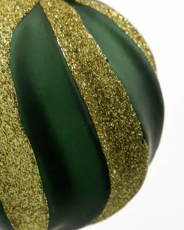 Swirl kerstbal 4-pack - Groen-goud - House Doctor