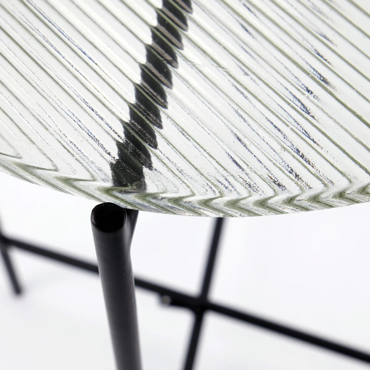 Tamu bijzettafeltje Ø32x50 cm, Zwart-glas House Doctor