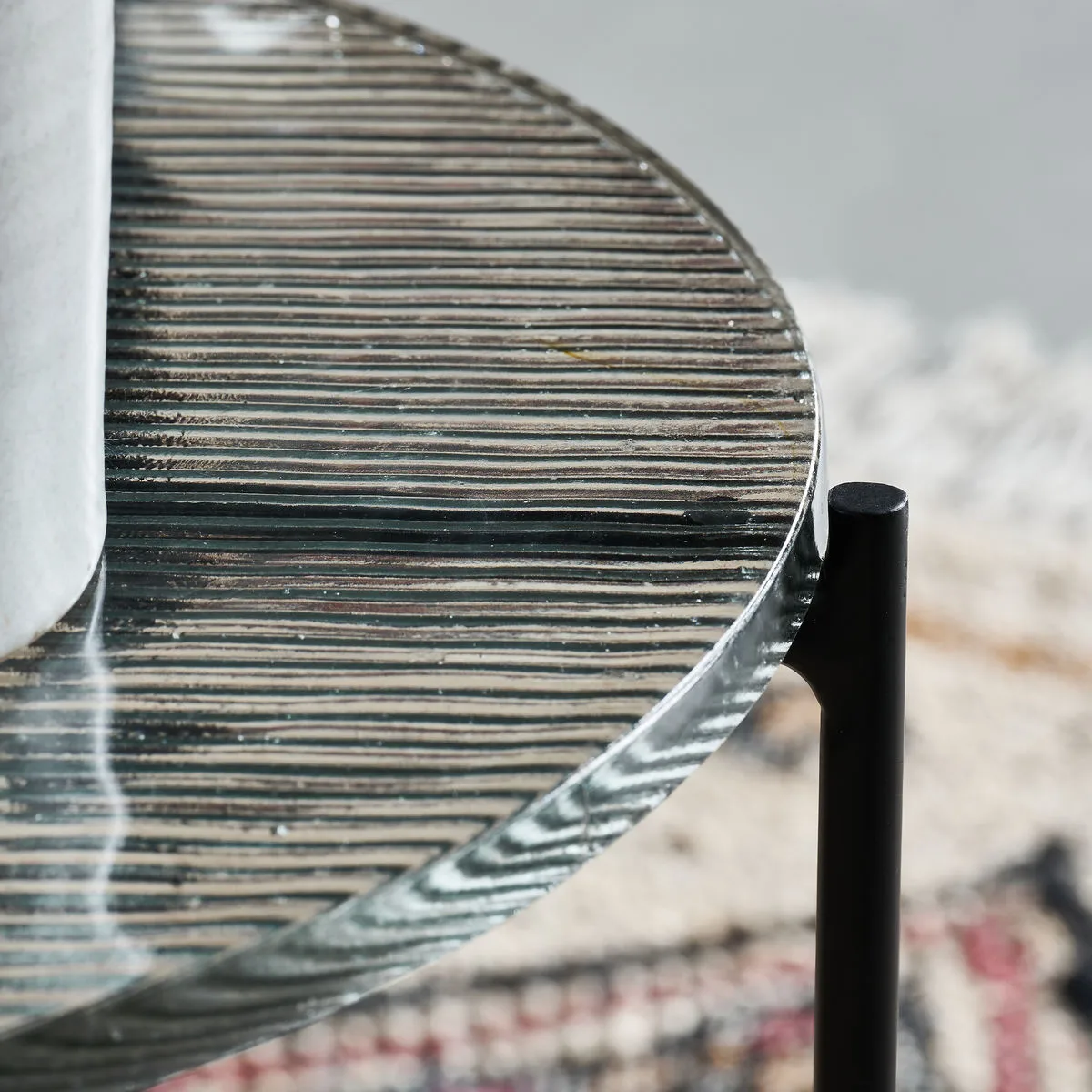 Tamu bijzettafeltje Ø40x40 cm, Zwart-glas House Doctor