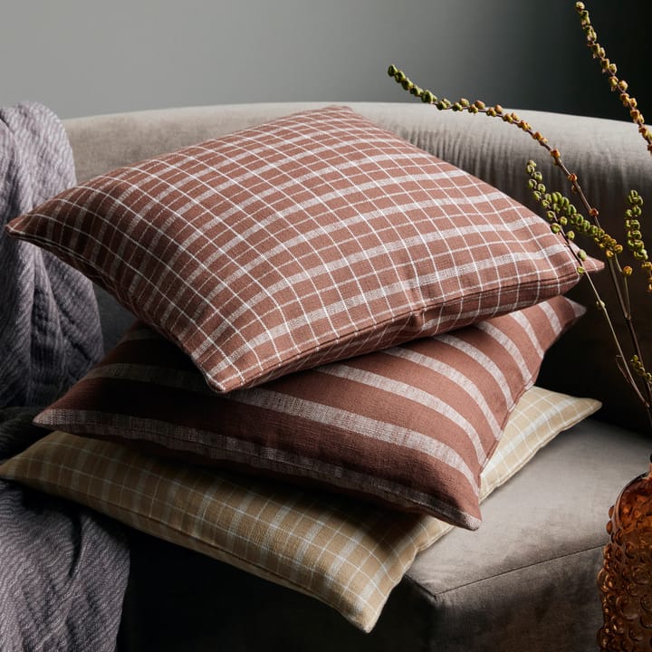 Thame kussenhoes geruit 50x50 cm, Brown House Doctor