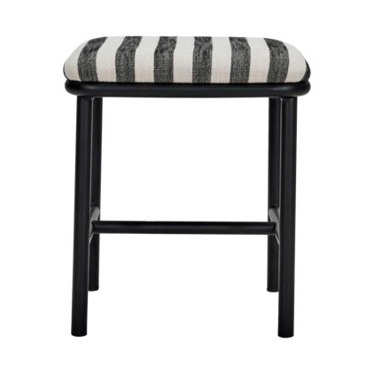 House Doctor Toda kruk o38 cm Zwart-Wit | Scandinavisch Interieur | Krukjes & Poefs | Zwart