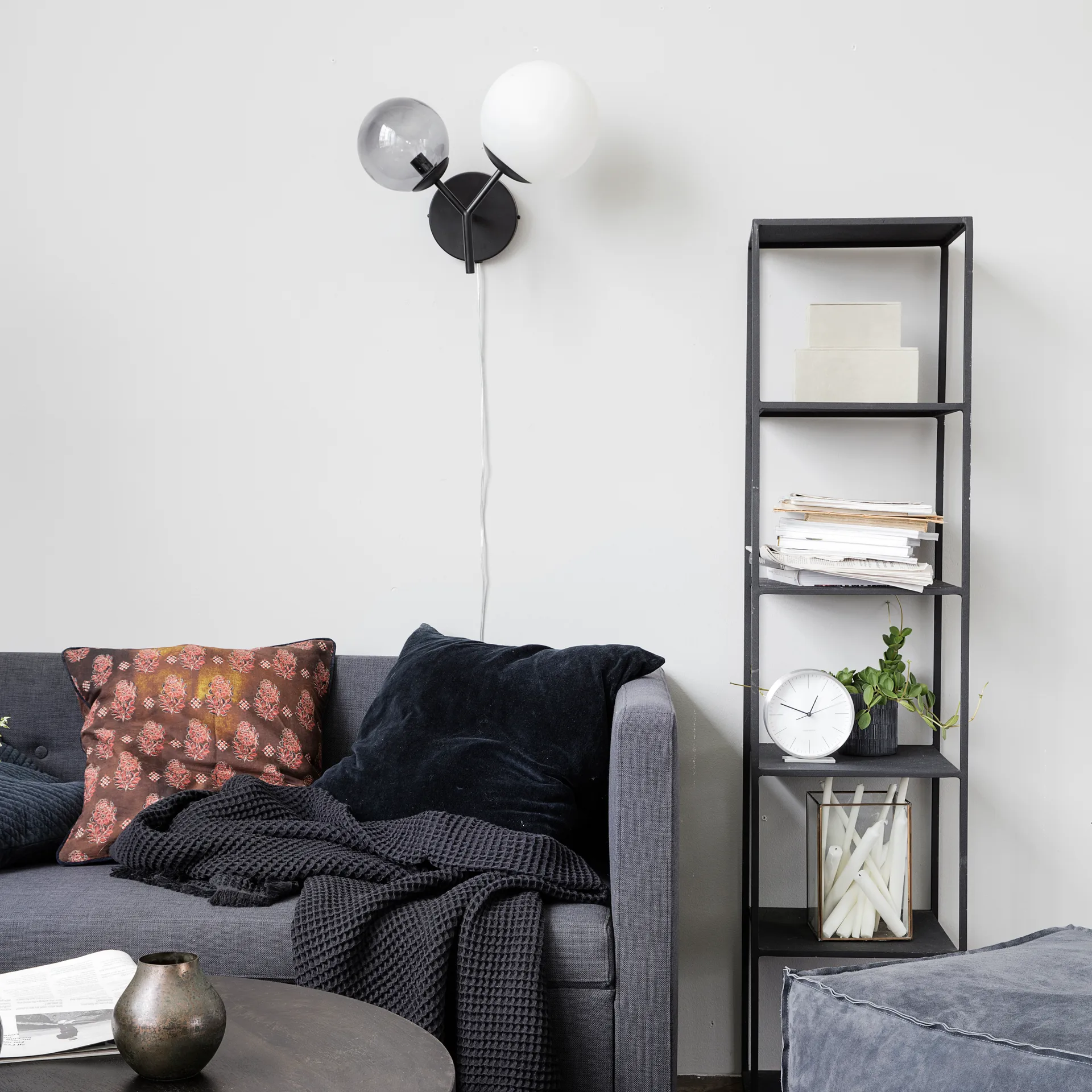 Twice wandlamp, zwart House Doctor
