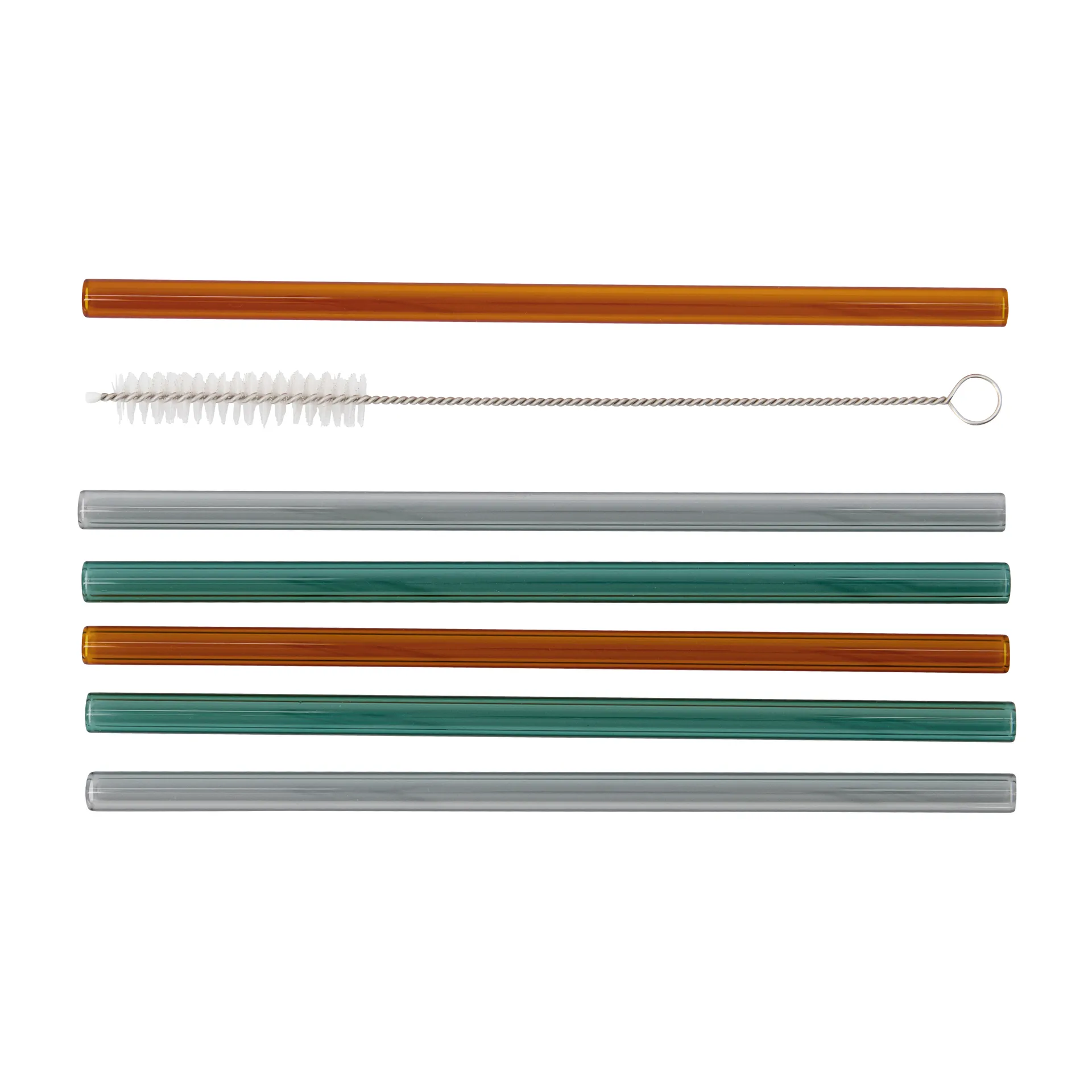 Vaca glazen rietjes 6-pack, Green-grey-orange House Doctor