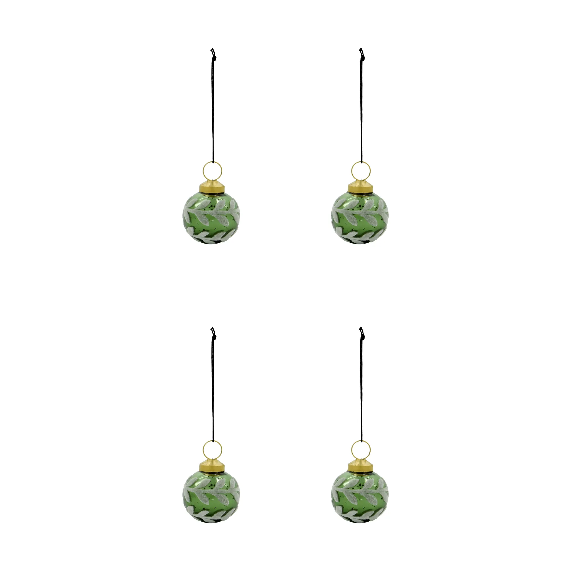 Vellu kerstbal 4-pack, Groen House Doctor